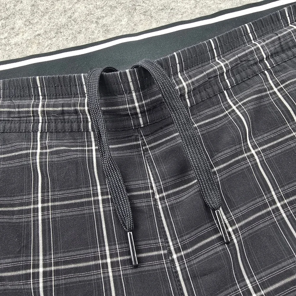 Adidas Plaid Athletic Performance Golf Shorts Men XL Black Climalite Train 10.5